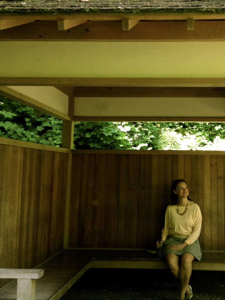 Girl in a Japanese garden