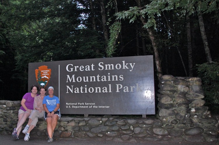 Friends at the gate to the Smoky Mountains
